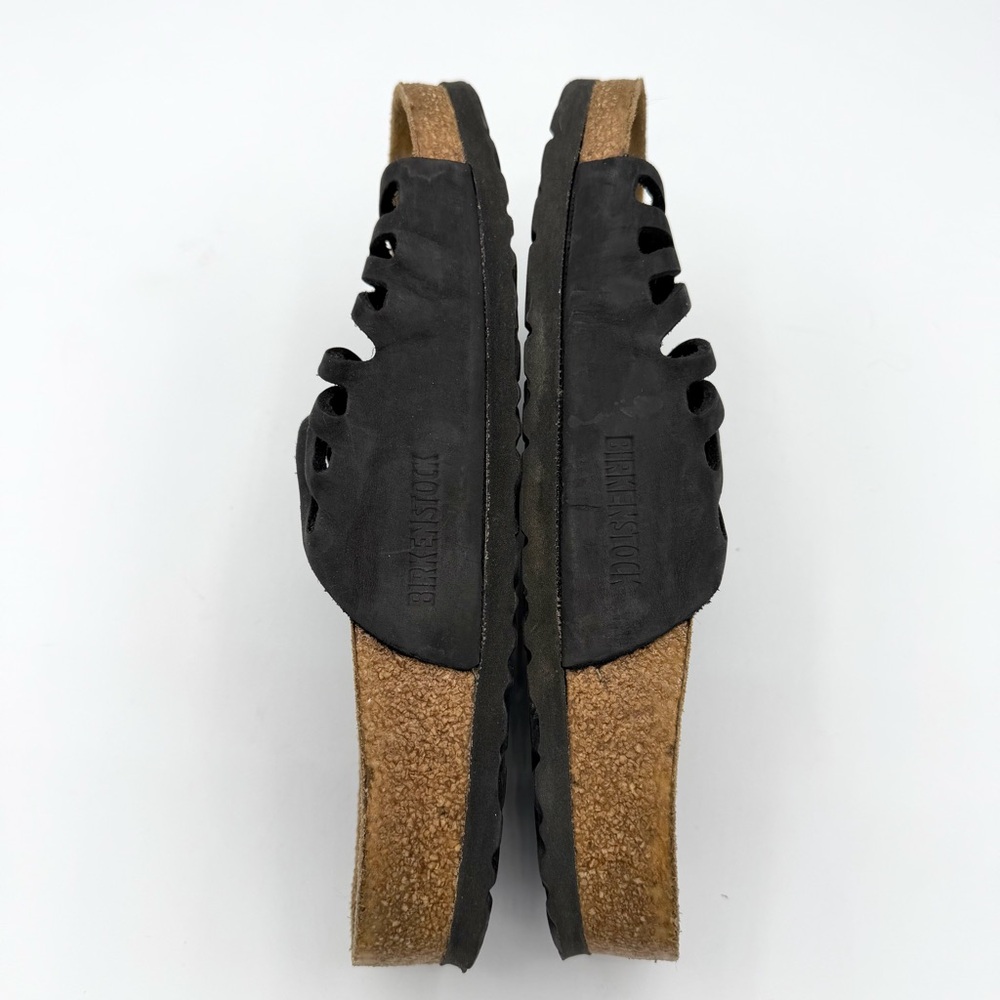 Birkenstock Granada two strap sandals black leather adjustable buckle comfy - Picture 8 of 9